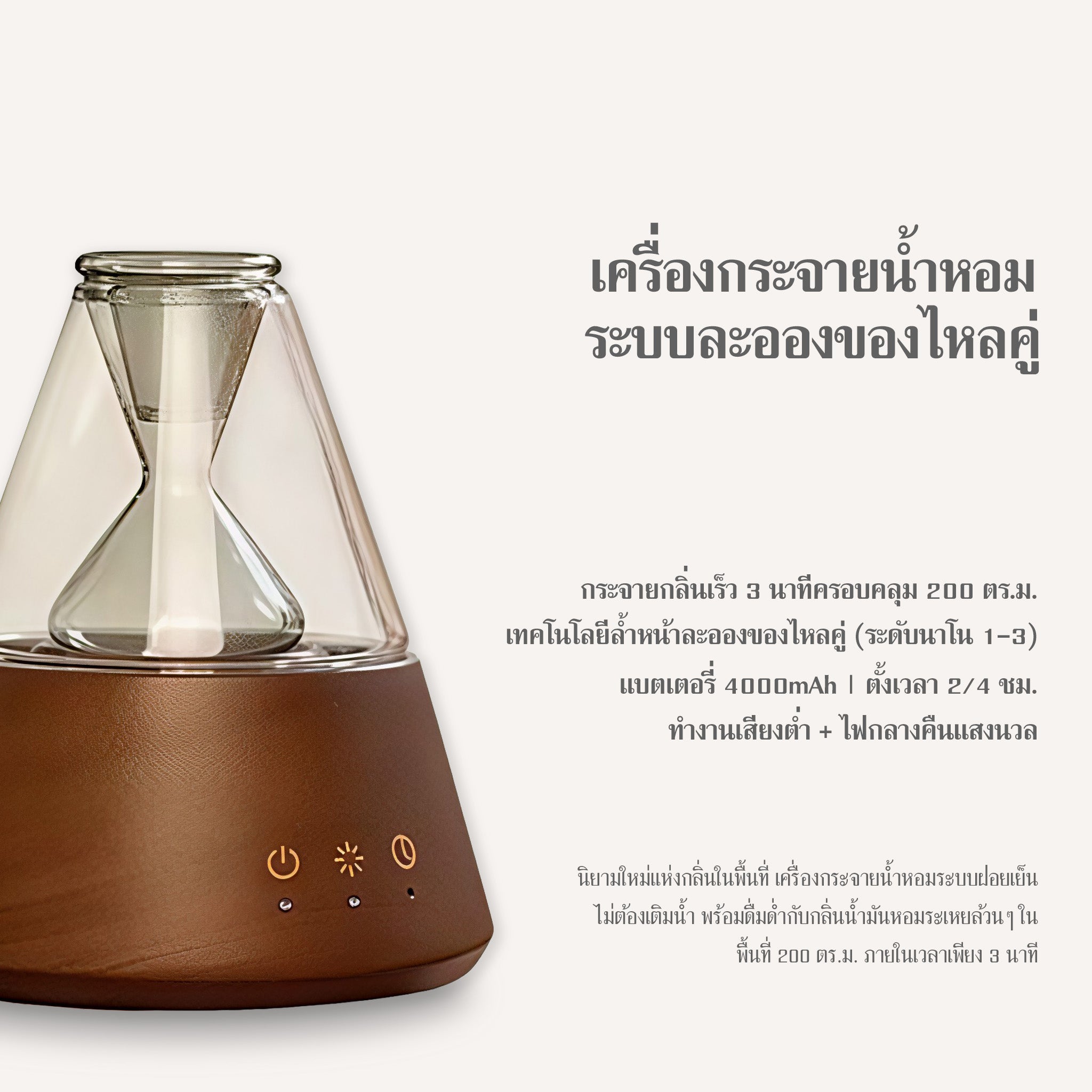 เครื่องพ่นอโรมาแบบละอองเย็น As Is ดีไซน์ไม้