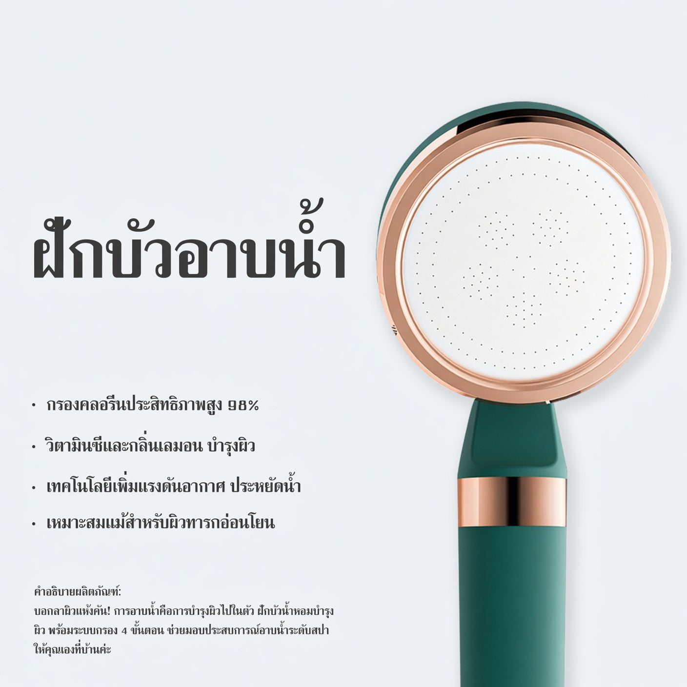 ฝักบัวกรองน้ำสปาวิตามินซี สำหรับผิวแพ้ง่าย & ลดสิวที่หลัง
